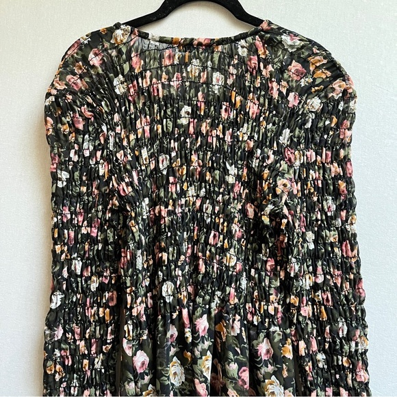 Vintage Expression smock floral chiffon maxi dress Sz S - Picture 6 of 12